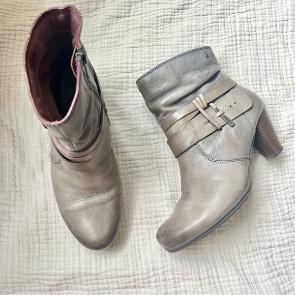 Pikolinos | Taupe Gray Wrap Harness Ankle Bootie Heels EU 40 - Picture 1 of 12